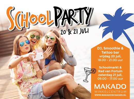 Schoolparty in het Makado Centrum in Schagen - vrijdag 20 en zaterdag 21 juli