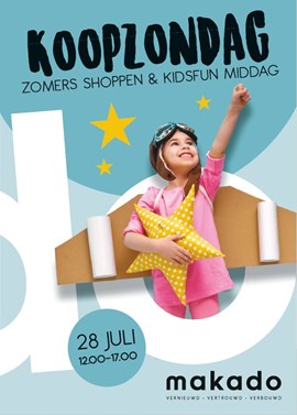Koopzondag zomer shoppen en kidsfun middag in het Makado Centrum Schagen